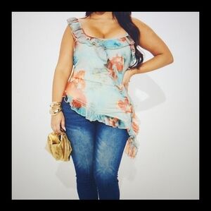 Fashion Nova Floral Ruffle Women's Top